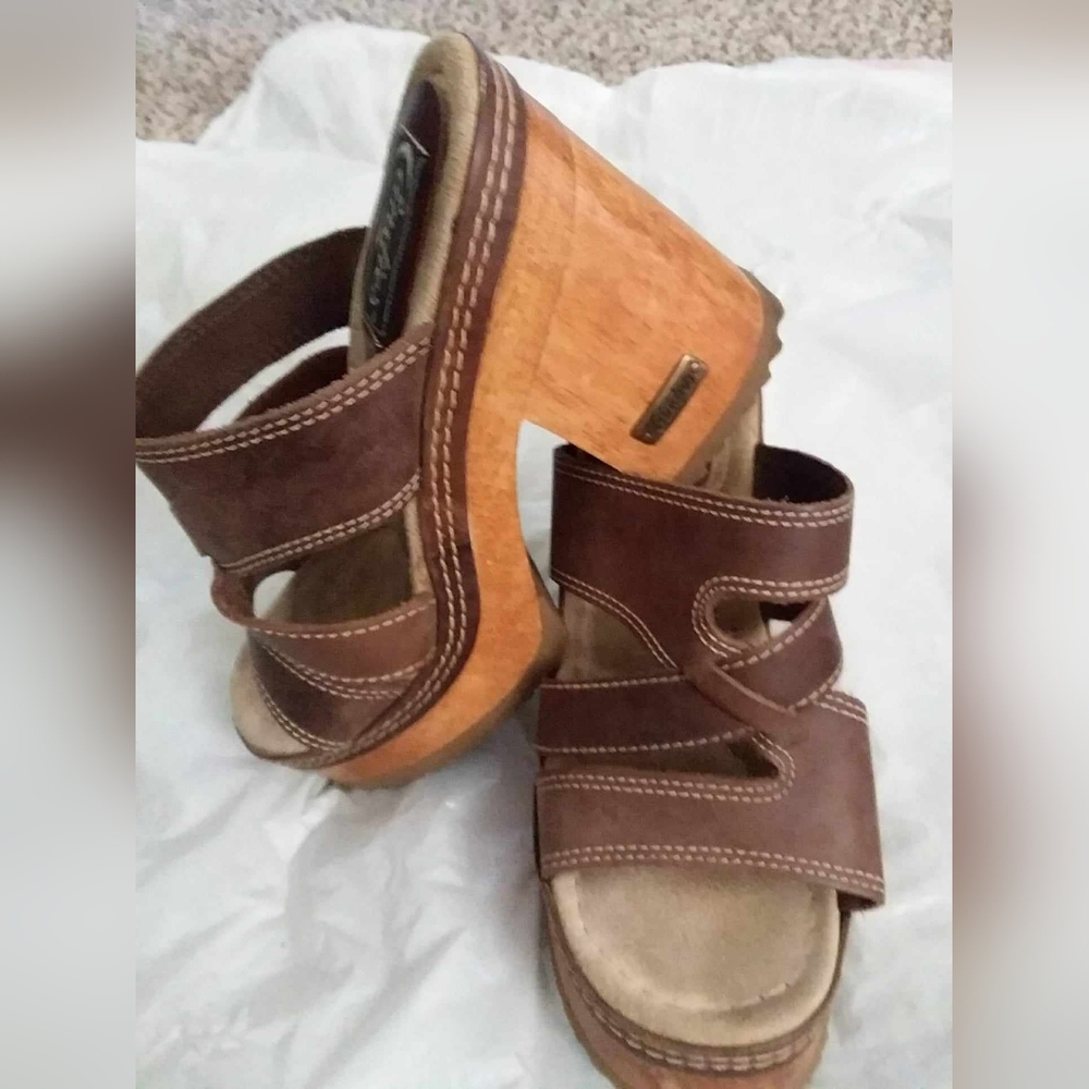 Vintage 90s CANDIES Chunky Platform Block Heel Sandals